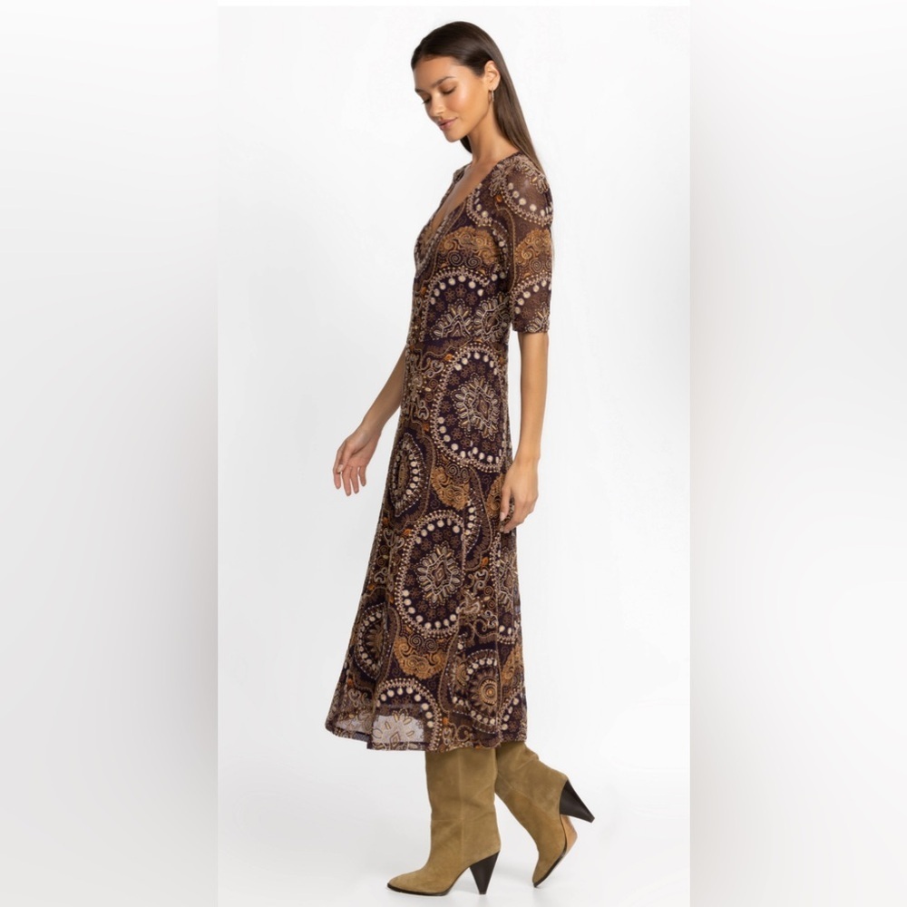 JOHNNY WAS LOVING IS EASY MESH EMBROIDERED MIDI DRESS - Picture 3 of 10